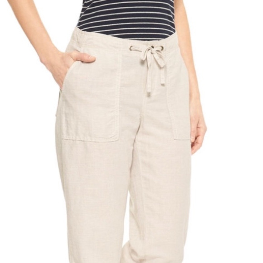 Wide-leg linen-cotton pants - Picture 3 of 5